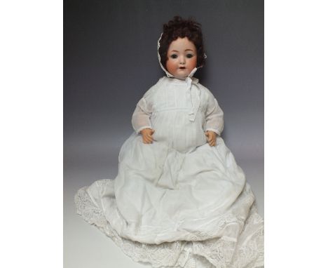 A HEUBACH KOPPELSDORF VINTAGE BISQUE HEADED DOLL 320 6 1/2 / 4, overall H 60 cm