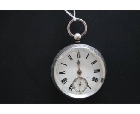 A HALLMARKED SILVER OPEN FACED MANUAL WIND POCKET WATCH - CHESTER 1893, Dia 5 cm