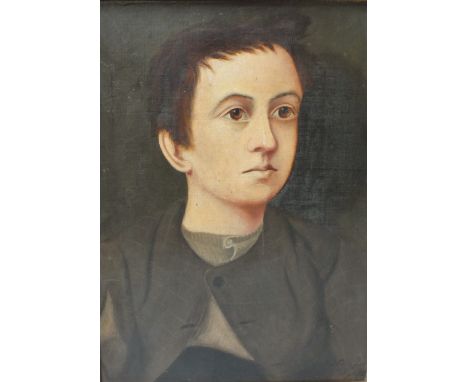 J. SHINGLER. Portrait study of a boy, signed lower right and dated July 16th 1945, oil on canvas, framed, 39 x 29 cm