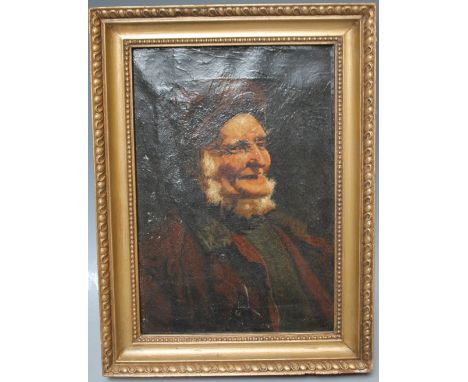 LATE 19TH / EARLY 20TH CENTURY BRITISH SCHOOL, a portrait study of a bearded fisherman, unsigned, oil on canvas, framed, 24 x