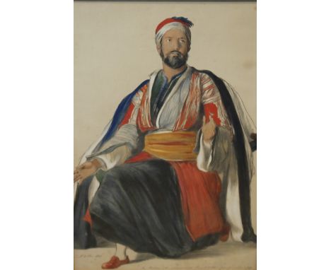 SIR DAVID WILKIE (1785-1841). 'The Muleteer who accompanied Sir David Wilkie from Jerusalem to Jaffa', inscribed, signed in p