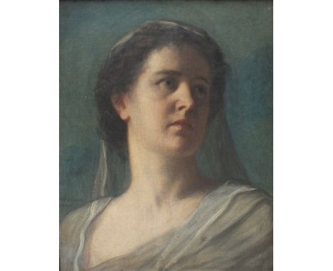 CHRISTIAN GRIEPENKERL (1839-1912). German school, a portrait study of a young woman, signed mid to lower left and dated 1901,