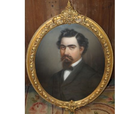 FEDERICO DE MADRAZO.  Oval portrait study of a Continental gentleman, signed middle to lower right and indistinctly dated 181