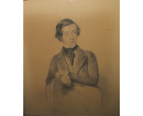 A PORTRAIT STUDY OF A GEORGIAN GENTLEMAN WITH RIDING CROP, indistinctly signed lower middle and dated 1821, pencil heightened