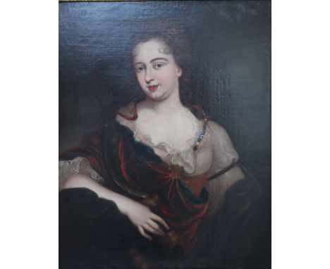 CONTINENTAL SCHOOL (XX). Portrait of a lady, oil on canvas, gilt framed, 72 x 57 cm