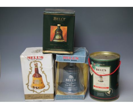 4 ASSORTED CERAMIC DECANTER'S OF BELL'S WHISKY