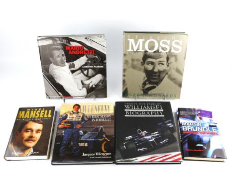 Motor Racing: Six related first edition hardback books, five of which are Signed, includes - VILLENEUVE (Jacques) and Gerald 