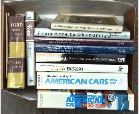Thirteen American car books - To include Encylcopedia of American Cars 1930-1980, Model T Ford (several), Ford Catalogue 1903