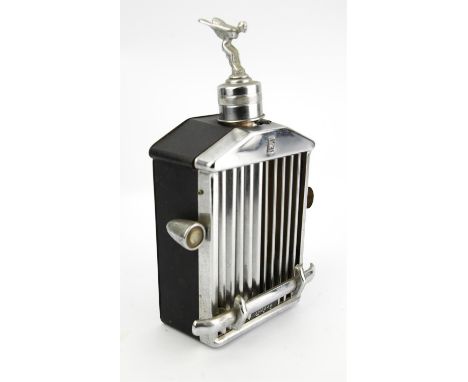 Rolls Royce - Vintage Musical Decanter in the form of a chromed Rolls Royce radiator grille with side lamps, the detachable s