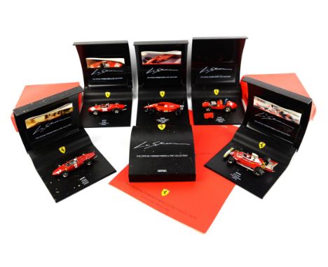 Ferrari - Six Official Formula One model collection, 1:43 scale Diecast models, all 6 with boxes. Please note this lot has th