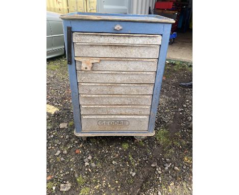Gedore tool cabinet on wheels full of various tools. Please note this lot has the standard Ewbank's standard buyers premium p