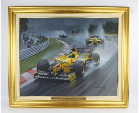 Michael Turner (British b 1934) - Oil on Canvas, Signed 'Clean Sweep' Benson & Hedges Jordan celebrates their maiden Victory 