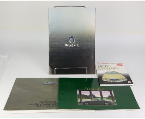 Collection of Daimler Double Six/Jaguar XJ brochures. To include Daimler Double Six V12 Sovereign Series III original Handboo