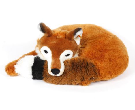 Steiff (Germany) EAN 070112 Xorry Fox, trademark 'Steiff' button to ear with yellow and red tag, circular cardboard tag intac