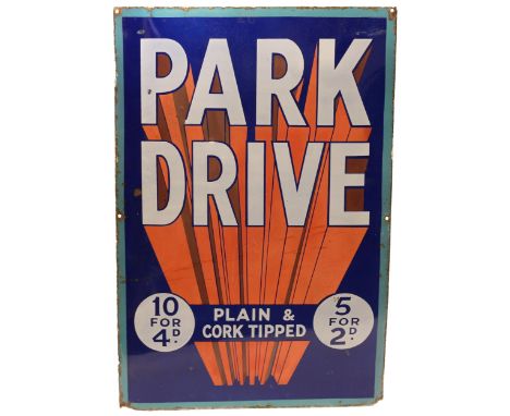 Advertising, Tobacciana and Smoking Interest - a rectangular shaped single sided enamel sign, white lettering with red extend