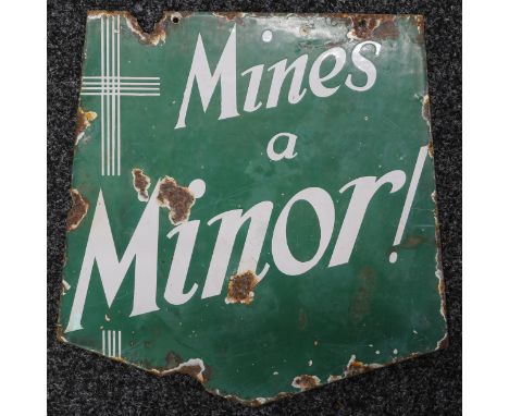 Advertising, Tobacciana and Smoking Interest - a shield shaped double sided enamel sign, white lettering on a green ground, '
