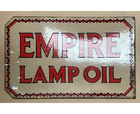 EMPIRE LAMP OIL ENAMEL SIGN60.5cm x 38cm x 4.5cm