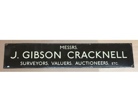 TWO CRACKNELL'S ENAMEL SIGNSyellow sign: 183cm x 20cmbrown sign: 152cm x 30cm 