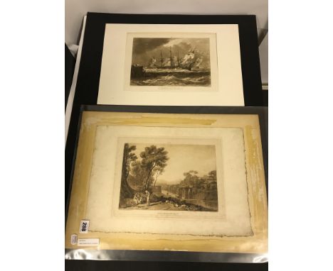 J M W TURNER PAIR OF ENGRAVINGS - LOT 2