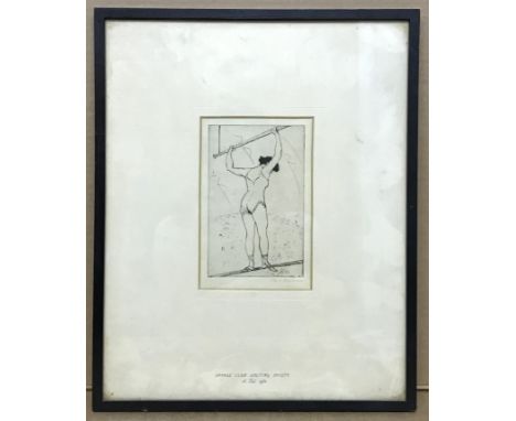 SAVAGE CLUB GOLFING SOCIETY 1930 FRAMED ETCHING BY NEVINSONapp. size: 29cm x 36cm (picture only: 10cm x 15.5cm)