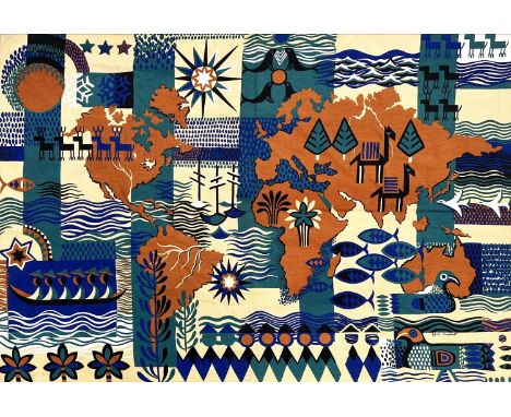 AGNES COUCHAT 'Portulan', tapestry, Les Editions Braun, Paris, 113cm x 164cm.
