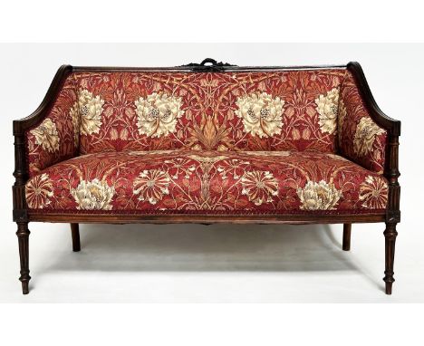 SOFA, early 20th century Louis XVI design rosewood with William Morris botanical print upholstery, 120cm W x 78cm H x 63cm D.