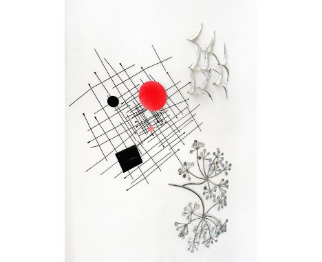 STUDIO ART, three pieces including birds, tree foliage and mosaic, largest, 87cm x 87cm. (3)