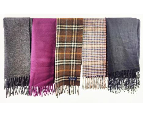 BURBERRY CASHMERE SCARF, in check pattern together with a Paul Smith and a Nordstrom cashmere scarves, one from The Scotch Ho