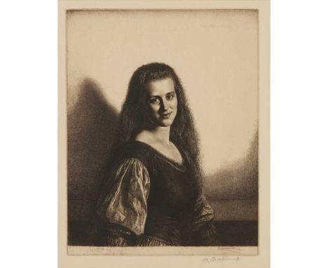 § GERALD LESLIE BROCKHURST (BRITISH 1890-1978) ANAÏS NO.2 - 1930 Etching, signed in pencil to margin lower left, signed to pl