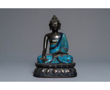 A Chinese cloisonné enamel model of Buddha, 19th C. H.: 32 cm We have more lots available exclusively on our website www.rm-a