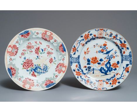 Two Chinese famille rose and Imari-style dishes, Kangxi/Yongzheng Dia.: 32 cm We have more lots available exclusively on our 