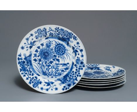 Six Chinese blue and white 'Chrysanthemum' plates, Kangxi Dia.: 24,5 cm We have more lots available exclusively on our websit