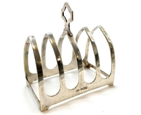 1933 silver gothic arch toastrack by Viner's Ltd - 7.5cm x 8cm high &amp; 54g