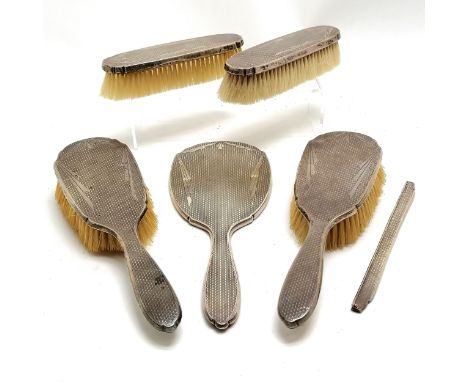 1931 Art Deco silver backed dressing table set by Daniel Manufacturing Company - mirror 27cm &amp; total weight 760g ~ comb m