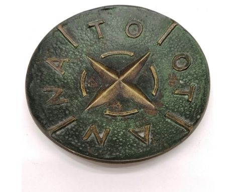 Bronze Nato compass dish, by Arthus Bertrand Paris 10.5 cm diameter.