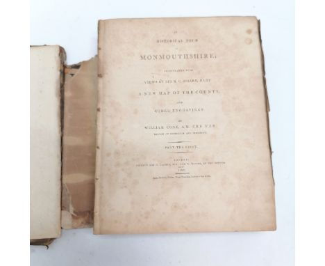 1801 book - An historical tour in Monmouthshire by William Coxe and illustrated with views by Sir R C Hoare ~ front cover loo