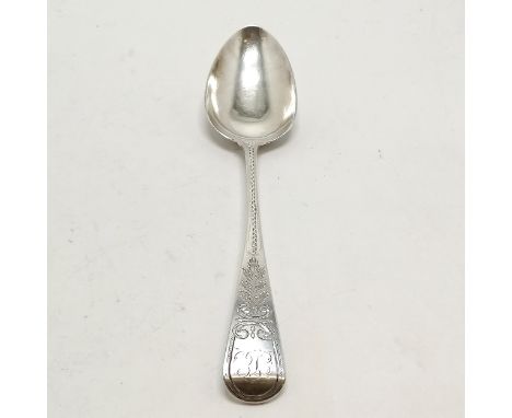 1811 George III silver bright cut spoon by Thomas Wallis &amp; Jonathan Hayne - 22.5cm &amp; 68g 