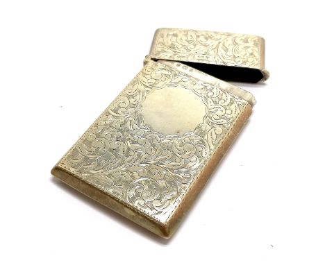 1900 Silver calling card case by John Rose - 8cm x 4.5cm &amp; 50g and in overall good bright condition