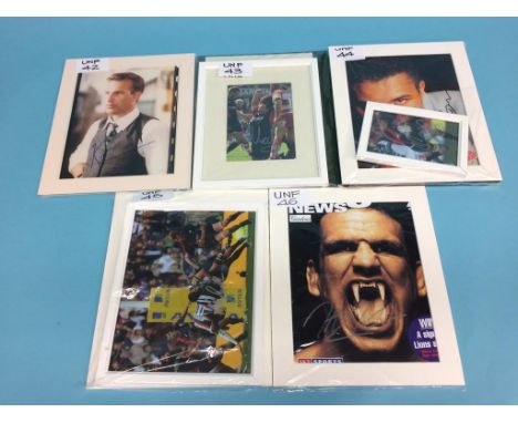 Autographs to include; Tom Cruise, Kevin Costner, Michael Caine, Sergio Garcia, Johnny Wilkinson (2), Matt Stevens, Jason Rob