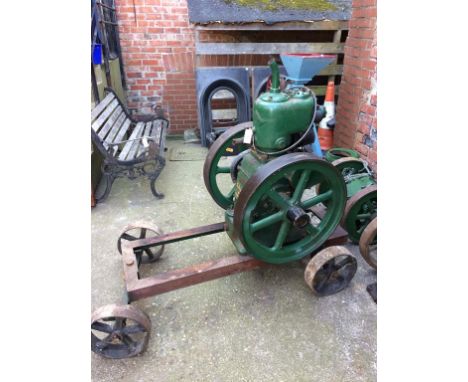 A large R. A. Lister and Co. Ltd stationary engine, with magneto