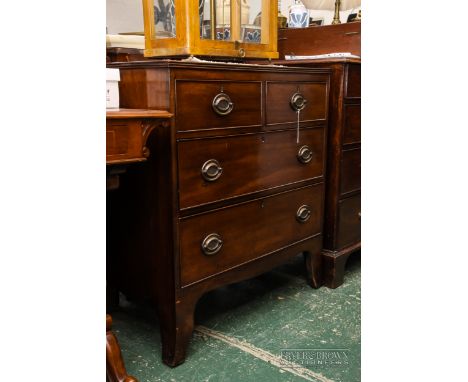 A mahogany chest of two short over two long drawers, raised on shaped bracket feet, 78 x 45 x 86cm approx.