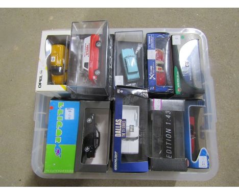 A box of assorted boxed diecast vehicles including Opel, Eligor etc 