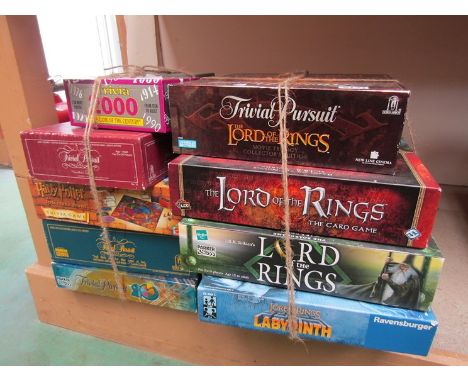A quantity of board games including Lord of the Rings related, trivia etc 
