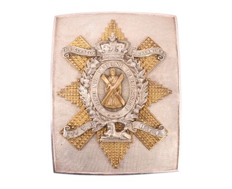 A Victorian 5th Volunteer Battalion Highland Light Infantry (Glasgow Highlanders) officer's shoulder belt plate
