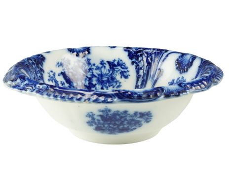 An early 20th Century blue and white basin by Wood and Sons, 40 cm diameter