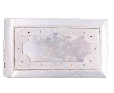 A Second World War North African Campaign Prison-of-War art engraved aluminium cigarette case