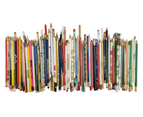 An extensive collection of souvenir pencils including The Golden Gate Bridge, New Zealand, etc