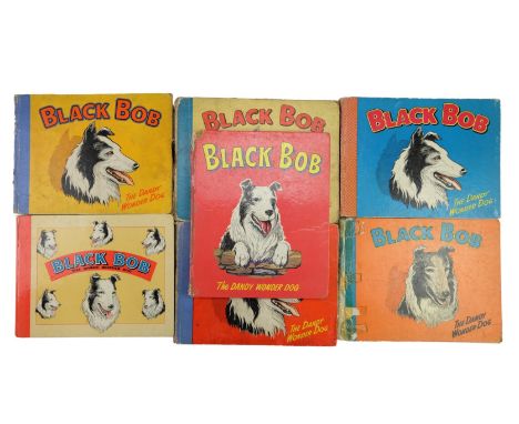 Seven vintage "Black Bob the Dandy Wonder Dog" annuals published by D C Thomson