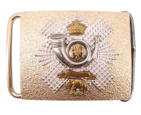 A late Victorian / Edwardian Highland Light Infantry volunteer battalion officer's waist belt clasp