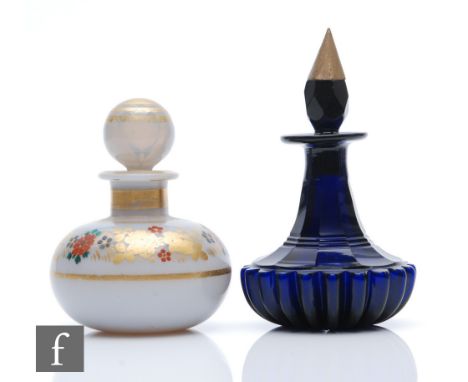 An early 19th Century French scent bottle by Jean Baptiste circa 1820, the compressed ovoid body with short collar neck and s